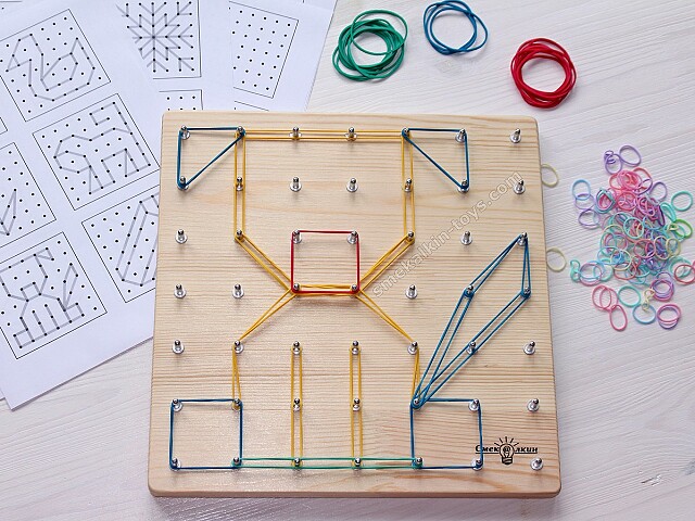 математический планшет с резиночками, игры для детей в домашних условиях